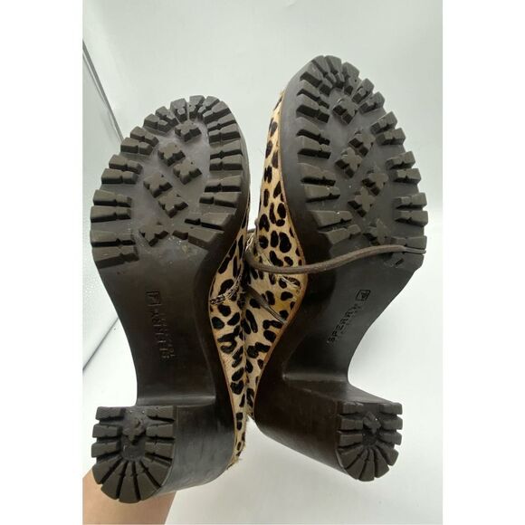 Sperry Princetons Top Sider Princeton boot leather lace up pony hair chunky heel - Picture 11 of 12